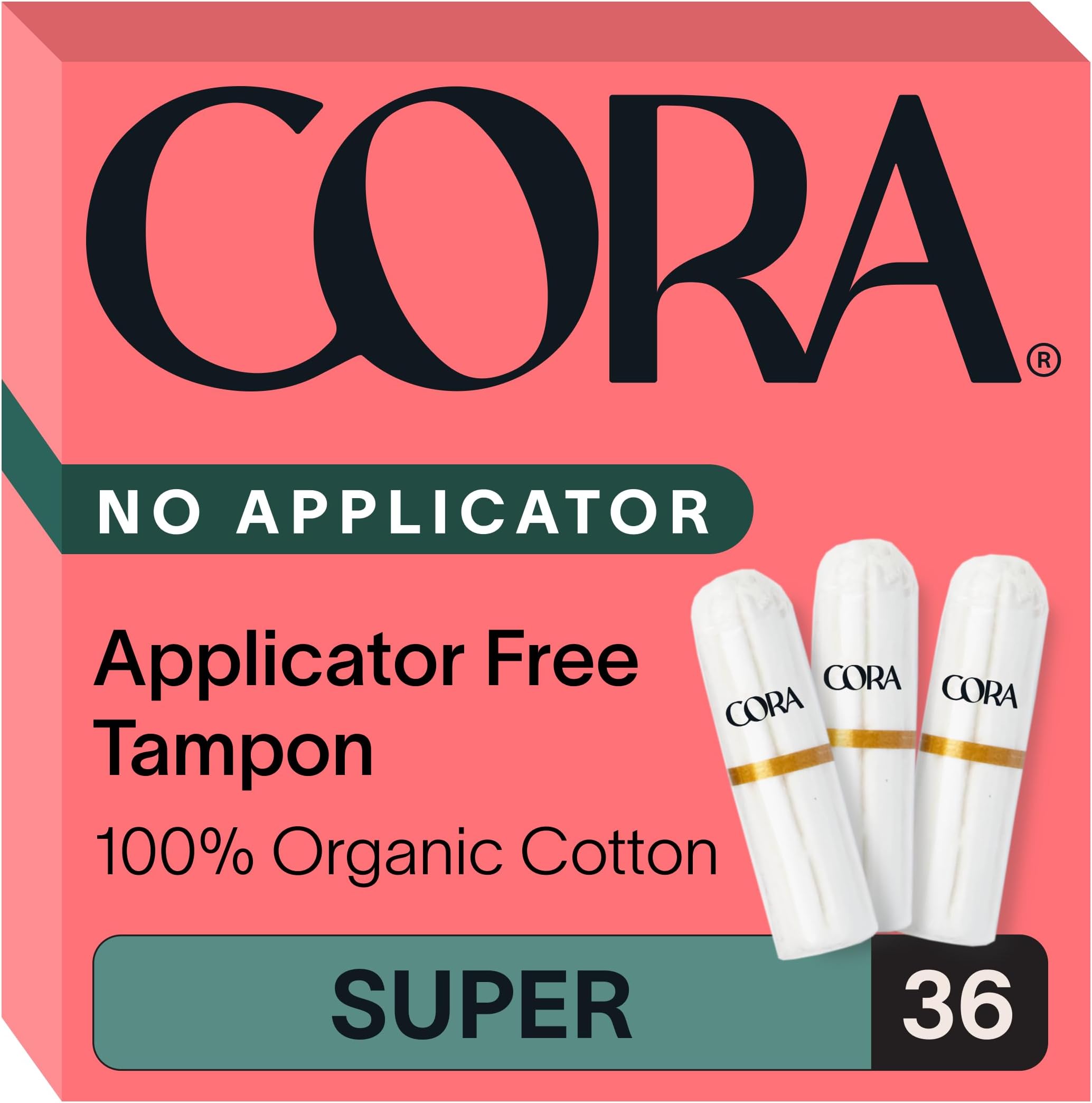 100% Organic Cotton Non-Applicator Tampons | Ultra-Absorbent, Unscented, Natural, Non-Toxic, Applicator Free | Eco-Conscious S/S+ (36 S Tampons)