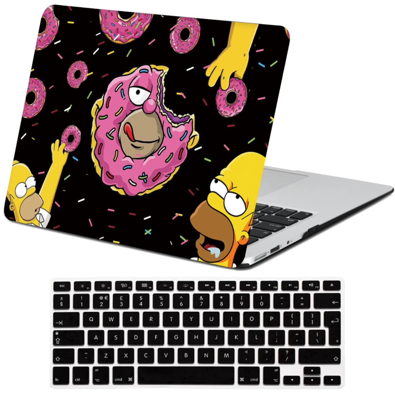 Estuche protector MacBook Pro 14 de plástico rígido con diseño de donuts dulces 8