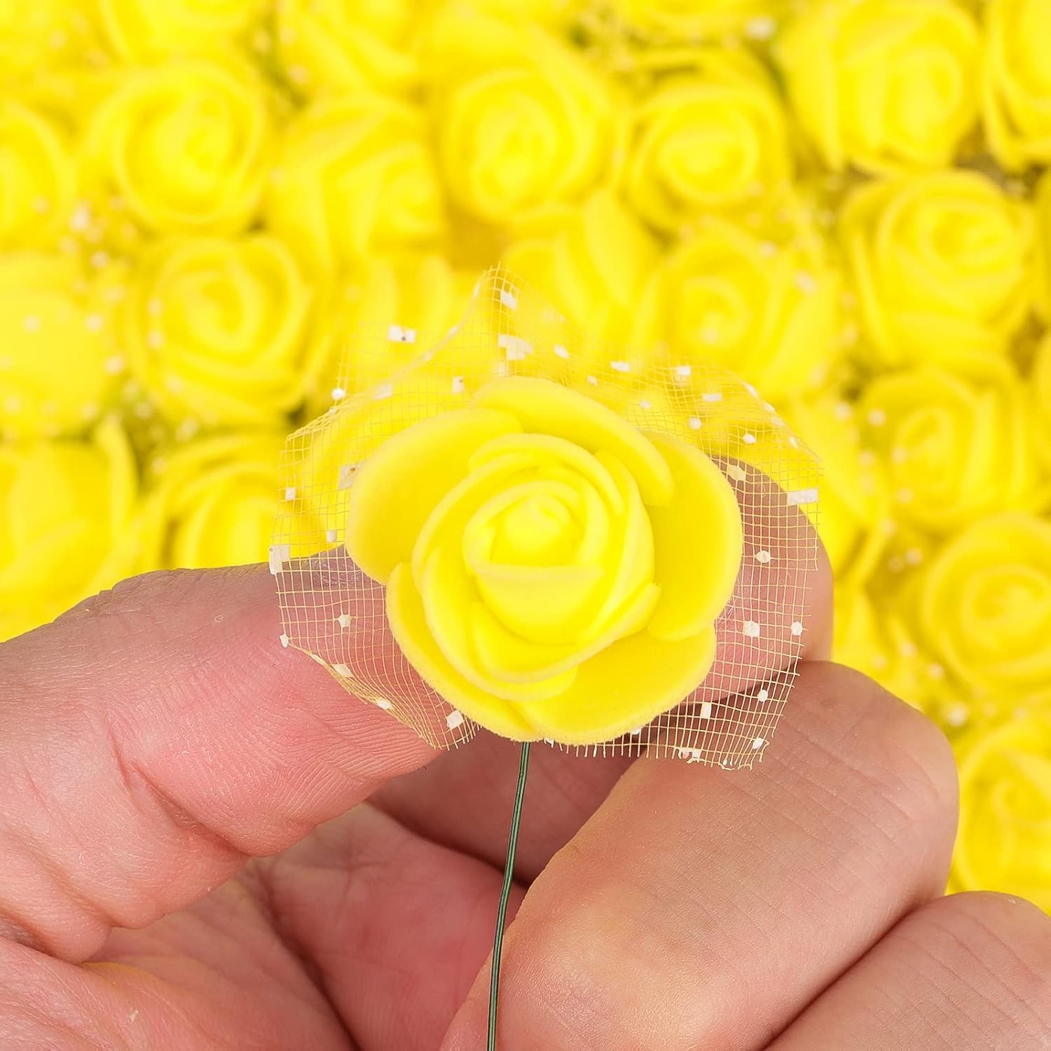 Taoyanmo 144Pcs Mini Roses Artificial Flower Realistic Flower for Accessories Bridal Hair Clips Headbands Dress Bridal Bouquets - Image 4