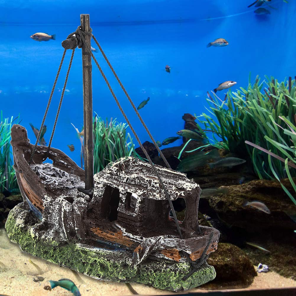 アクアリウム　沈没船　レイアウト 約60cm アクアリウム 沈没船 レイアウト 約60cm 魚用品・水草