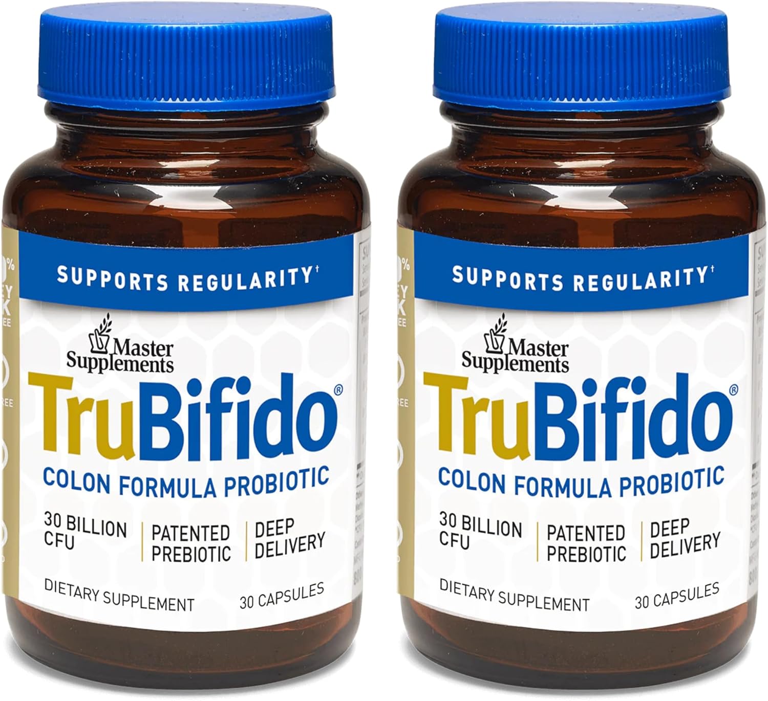 Master Supplements TruBifido - 30 Capsules, Pack of 2 - Powerful Probiotic for Colon Health & Energy - Immune Booster, Supports Regularity - Gluten Free - 60 Total Servings