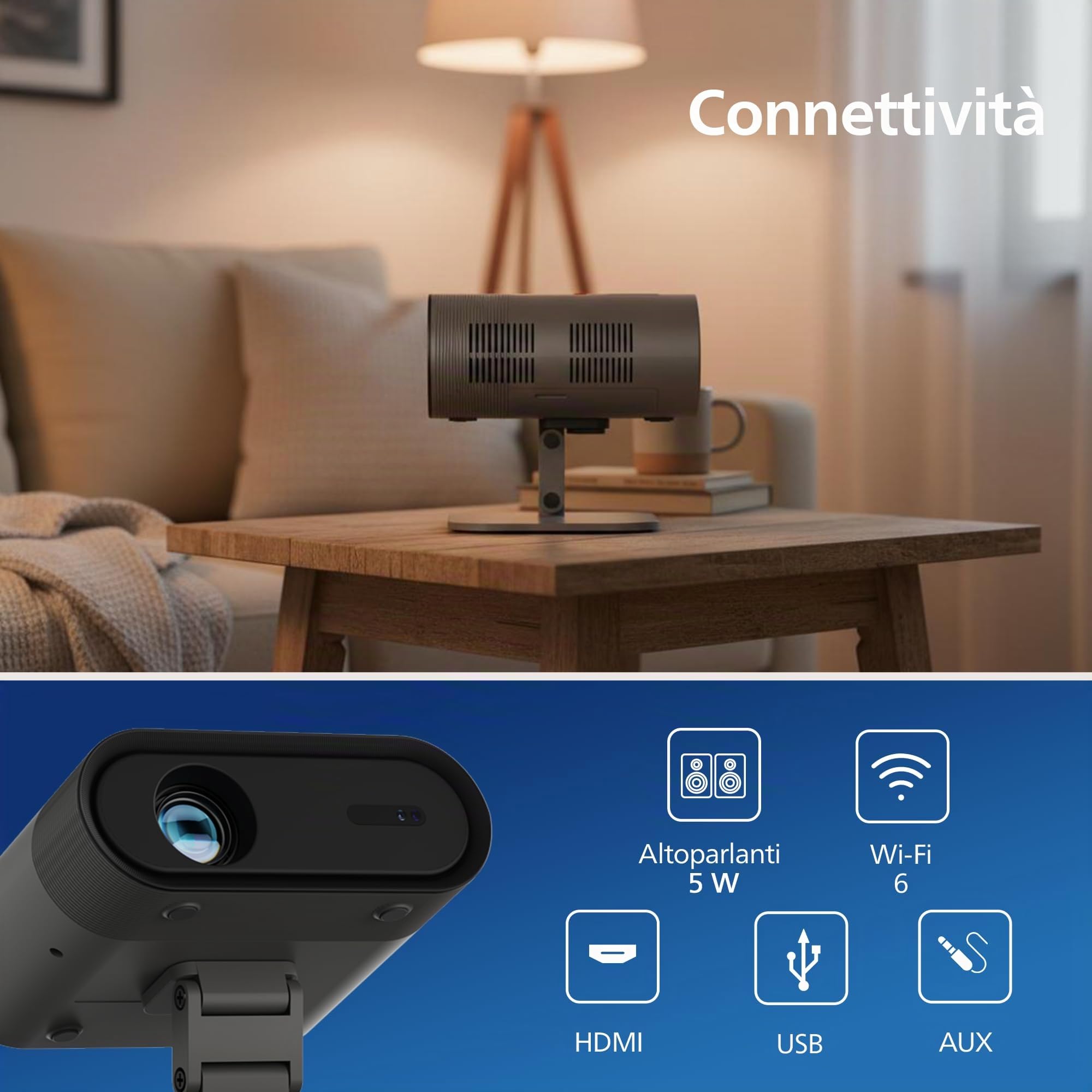 Videoproiettore - PHILIPS - NeoPix 160 Smart - Full HD 1080p - 250 ANSI Lumen - 100 - Nero