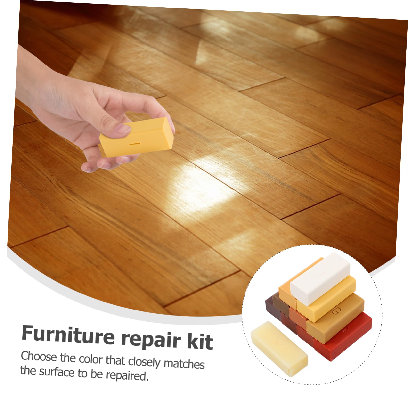 Gatuida 1juego Kit De Reparación De Arañazos Madera Cera Para Reparar Suelos y Muebles De Madera Para Cubrir Grietas y Superficies Laminadas