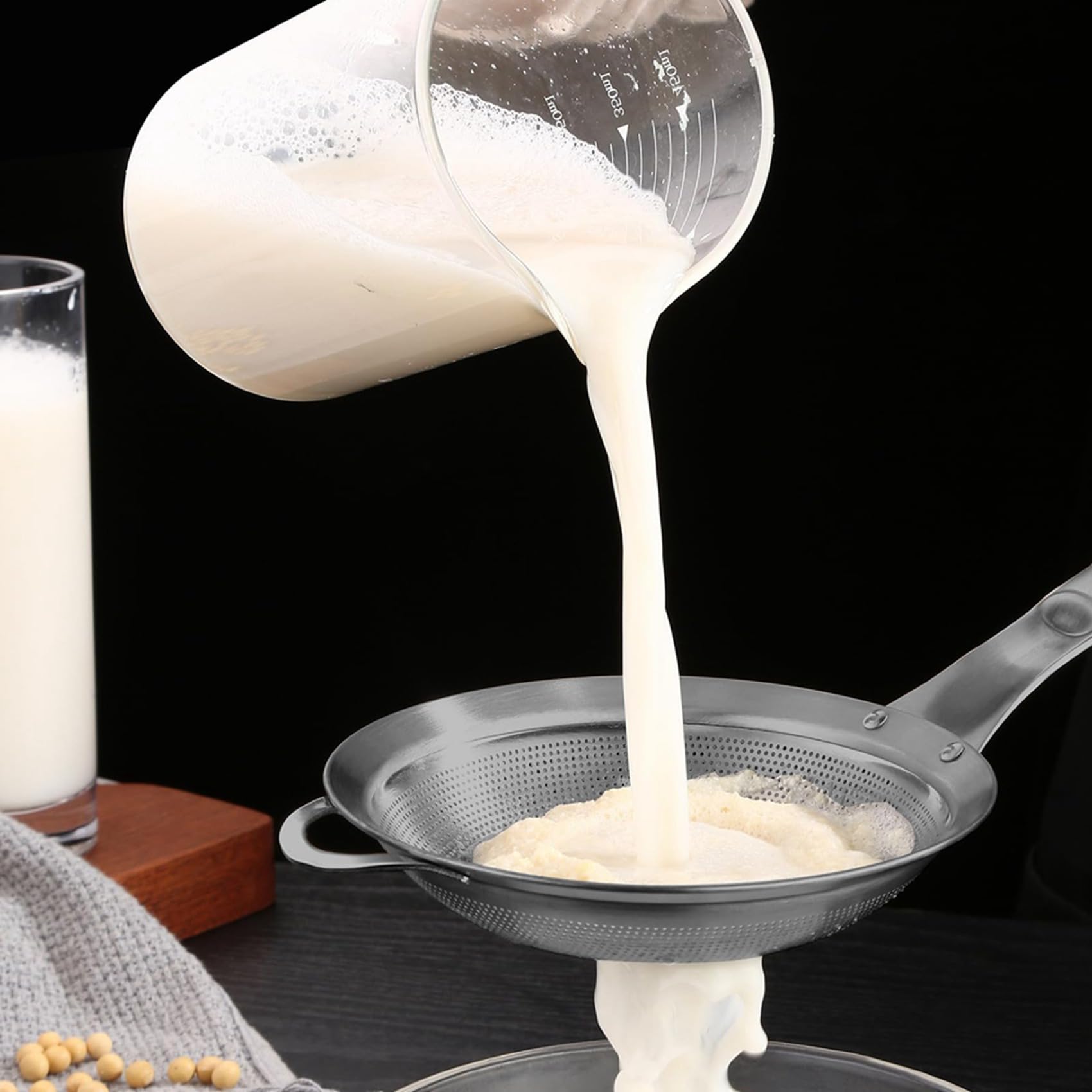 Colador pequeño de fina de acero inoxidable con de metal, juego de 12 unidades para cocina