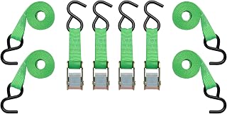 SmartStraps 10-Foot Cambuckle Tie Down Straps (4 Pack) - 900 lbs Break Strength, 300 lbs Safe Load for ATVs, Dirt Bikes & Fragile Cargo