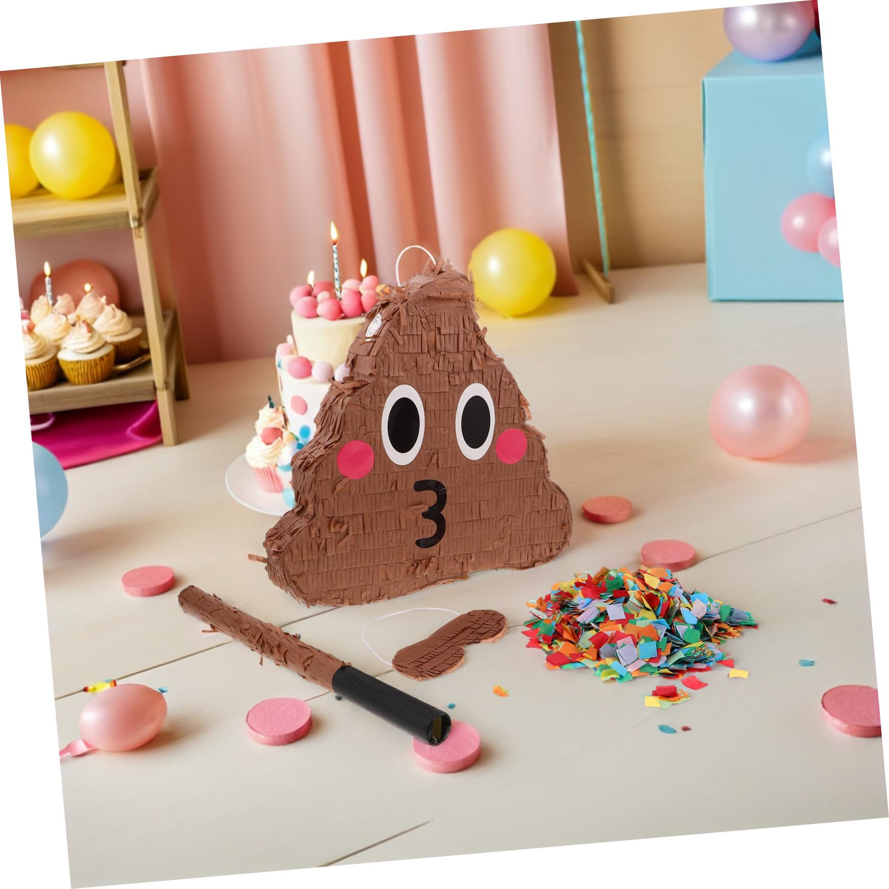 Kackhaufen Piñata 1 Satz aus Papier für Partyspiele für Kinder