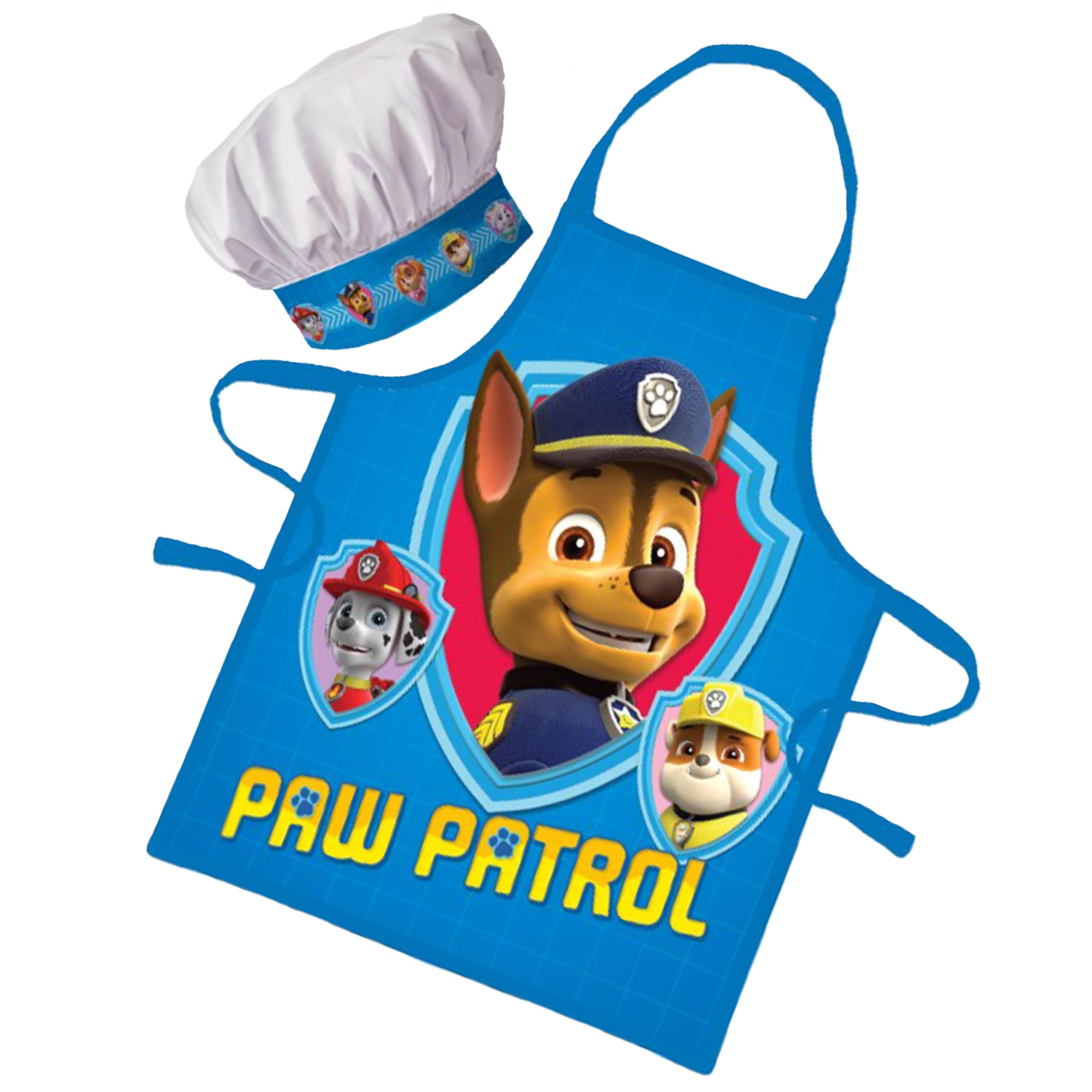 Sorrisini Delantal Infantil y Gorro de Cocinero para Niños Paw Patrol, Mandil Niña, Delantal Niños Cocina y Sombrero para Cocinar, Hornear o Pintar, 3-8 Años