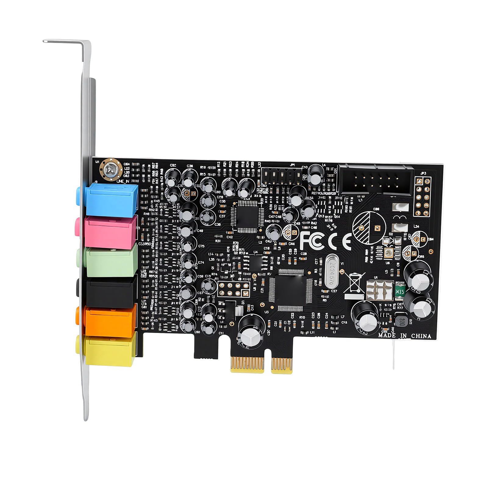 Scheda Audio PCIe 7.1CH per PC da Gioco | Surround Stereo HD con Chip CM6212, Supporto Wins 7 8 8.1 10 11, Ingresso Uscita S PDIF 192 KHz 24 Bit