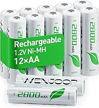 Rechargeable AA Batteries, 2800mAh High Capacity Double A Batteries 12Pack NiMH AA Rechargeable Batteries for Household, Toys & Gaming Controllers - Long Battery Life 1.2V Low Self Discharge