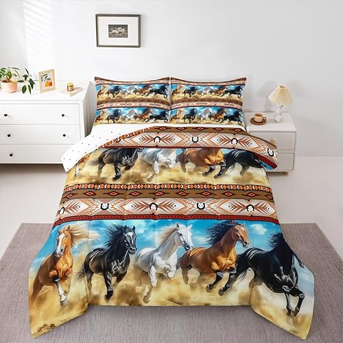 Miniatura 47 de Feelyou - Juego de edredón retro hippie con flores, tamaño King, para niños, con diseño de plantas florales botánicas de los 60 y 70, edredón Multi