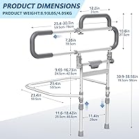 Vista 7 de Rieles de Cama de Servicio Pesado para Seguridad de Adultos Mayores - Baranda de Cama Plegable para Personas Mayores con Alturas Ajustables que se