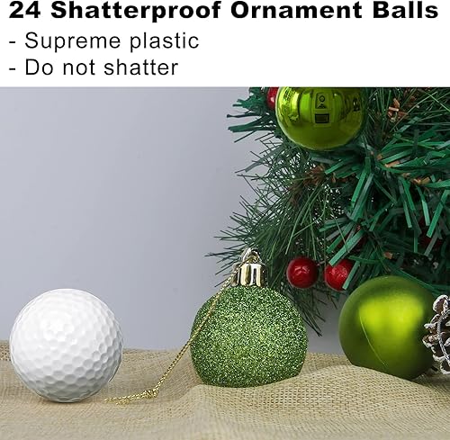 Vista 541 de 18 esferas medianas decorativas navideñas para árbol de Navidad, inastillables, para colgar, color púrpura, 2.5 pulgadas, paquete de 18