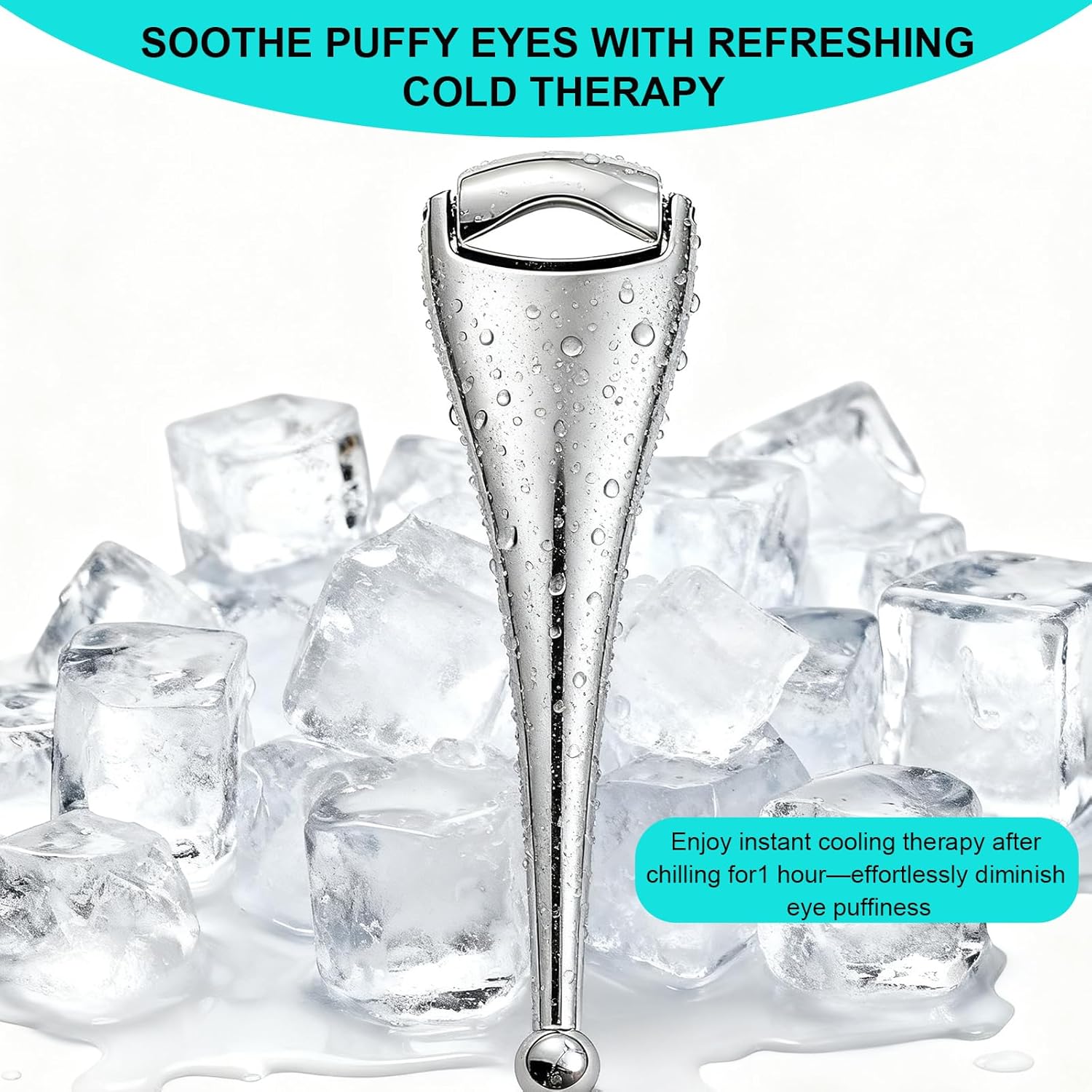 Gentle Metal Eye Roller For Blocked Eyelid Glands,Eyelid Massage Wand For Improves Meibum Flow & Unclogs Oil Glands,Relieve Chalazion,Stye,Dry Eyes,And Mgd,Soothe Puffy Eyes
