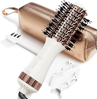 Travel Blow Dryer Brush in one, Dual Voltage Mini Hot Air Brush, Hair Trends Nano Titanium 2 Inch One Step Hair Dryer and ...