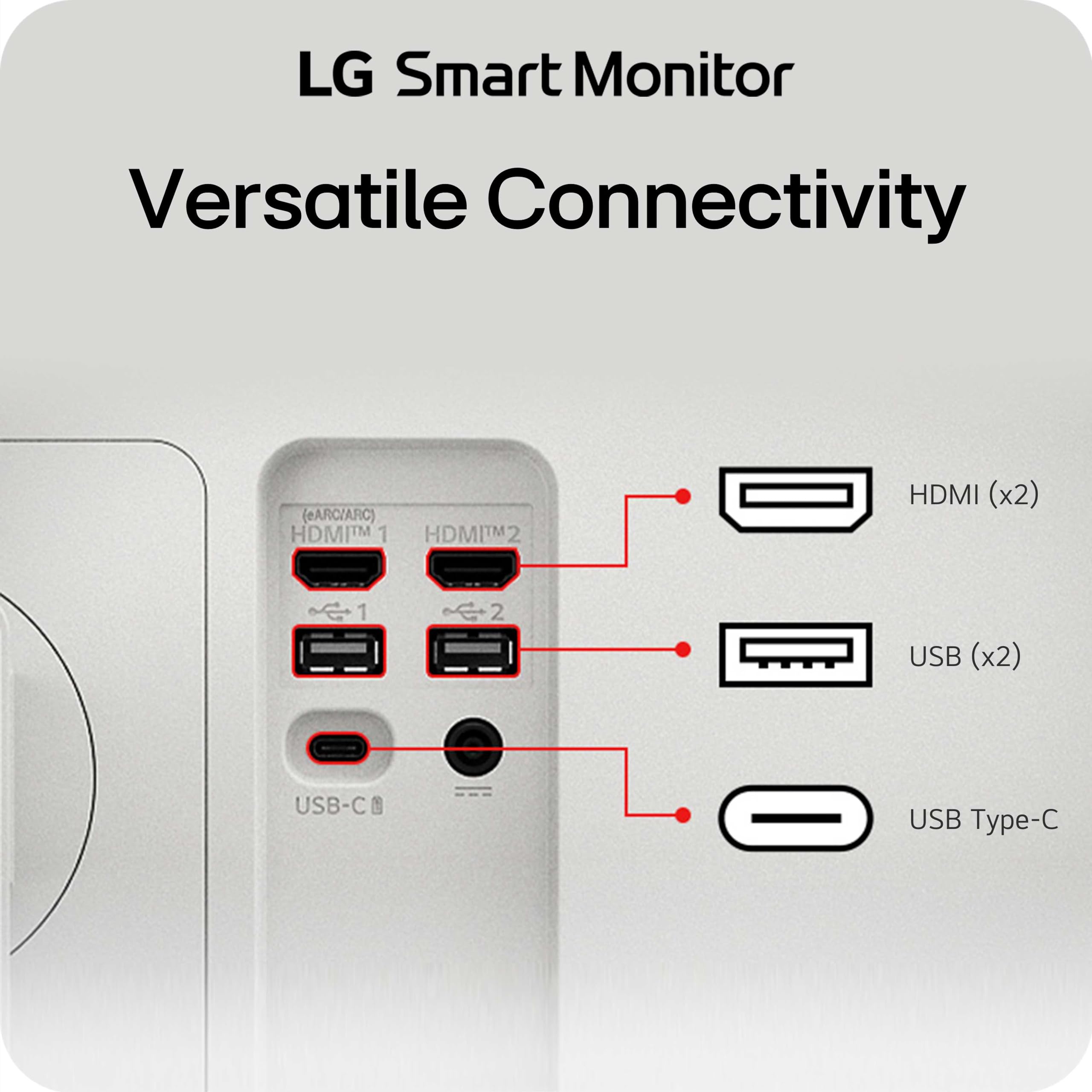 LG 27U730SA-W 27-Inch Smart 4K UHD (3840 x 2160) IPS Computer Monitor, HDR10, Built-in Speaker, Screen Share, Bluetooth, Remote Control, HDMI, USB Type-C PD 65W, Tilt/Height/Swivel/Pivot Stand, White — view 10