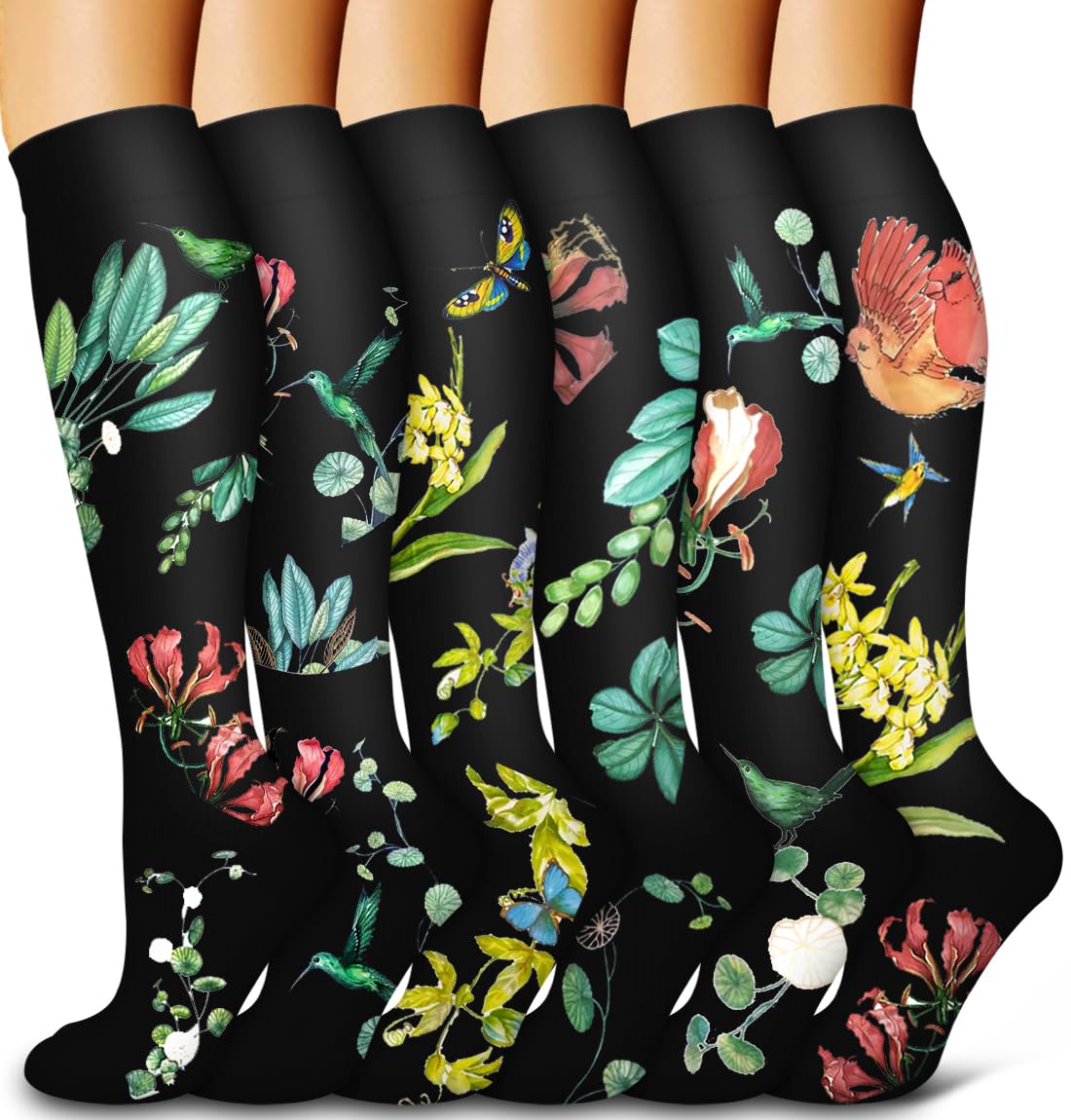 6 Pack Copper Compression Socks for Women and Men Circulation-Best Support for Medical,Running,Nursing,Athletic