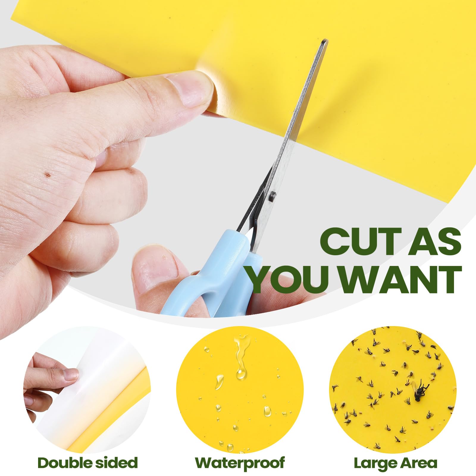 Qualirey 250 trampas adhesivas amarillas para mosquitos, trampas de mosquitos de doble cara de 6 x 8 pulgadas para plantas de interior y exterior, tarjetas adhesivas para moscas de la fruta, moscas