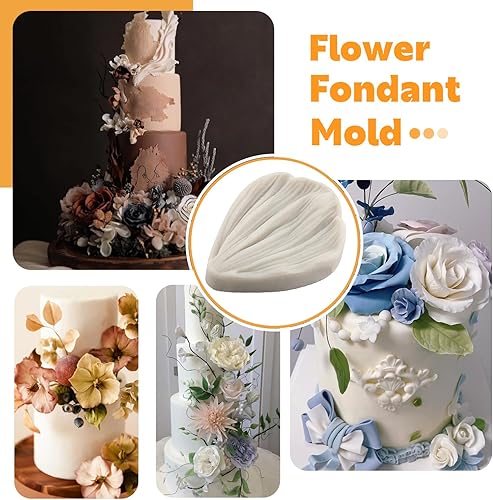 Vista 51 de Sijiangmold Gumpaste - Molde de silicona para veteado de hojas de fondant, moldes veteados para pasta de goma, molde de flores para decoración