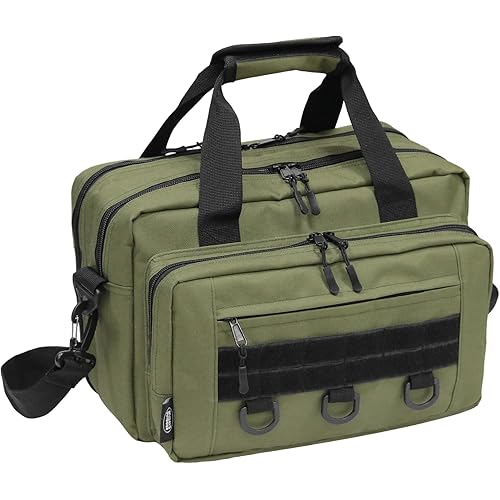Gun Range Bags for Handguns, Tactical 2 Firearm Shooting Bag for Ammo, Pistol Carrying Case with Multi-Pockets, Shooters Duffle Bag for Outdoor Hunting