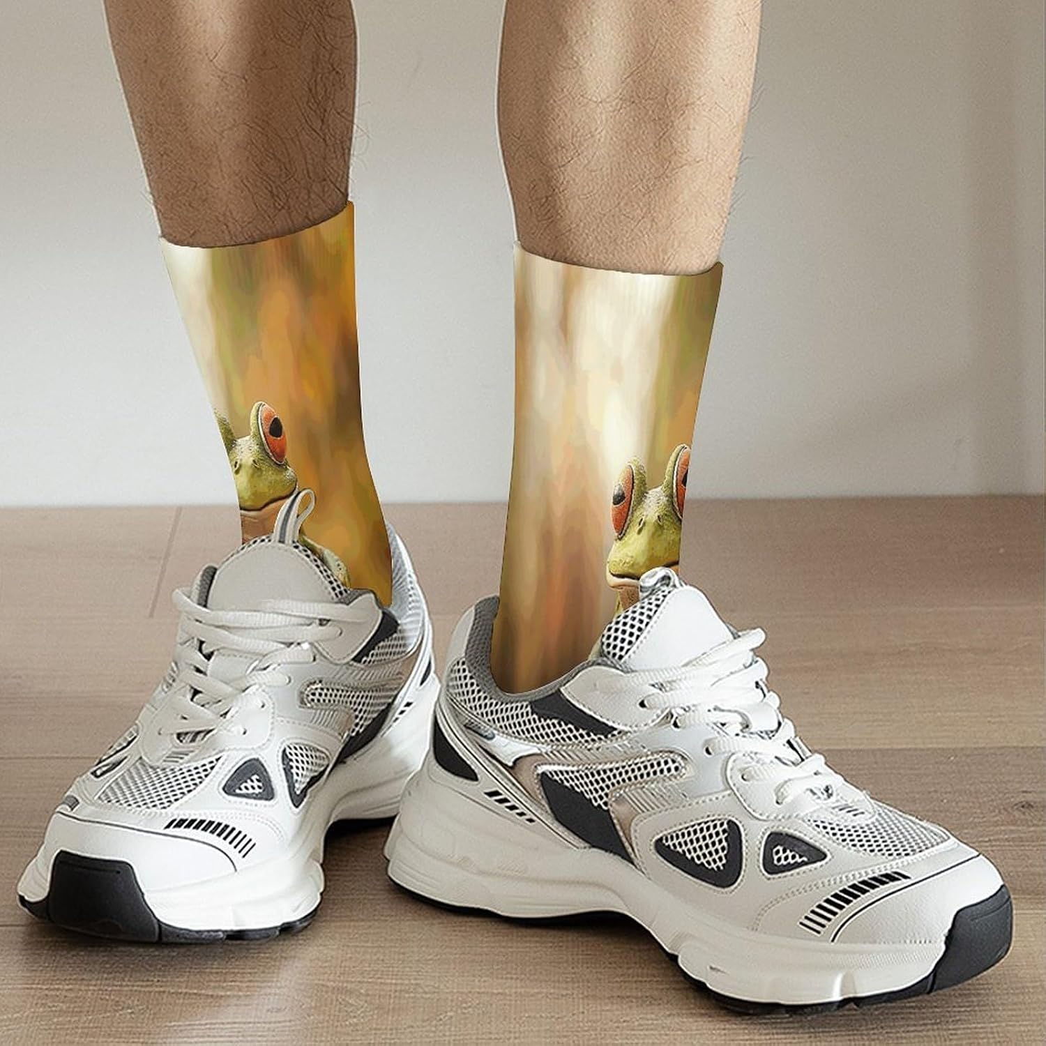 Frog Riding Bike Crew Socks Casual Fun Sport Cushioned Socks image 2