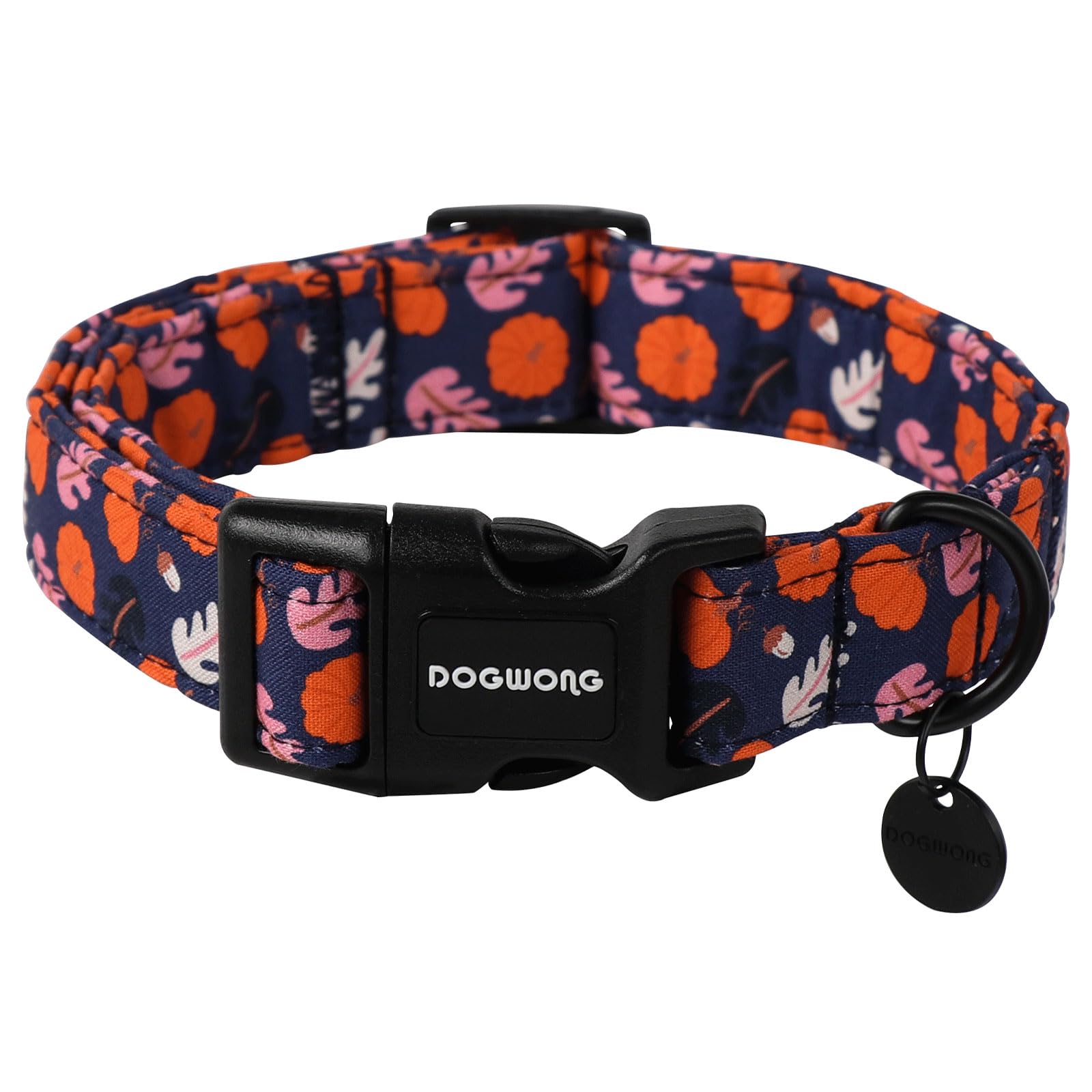 Collier pour chien citrouille DOGWONG orange grand format avec son nœud papillon