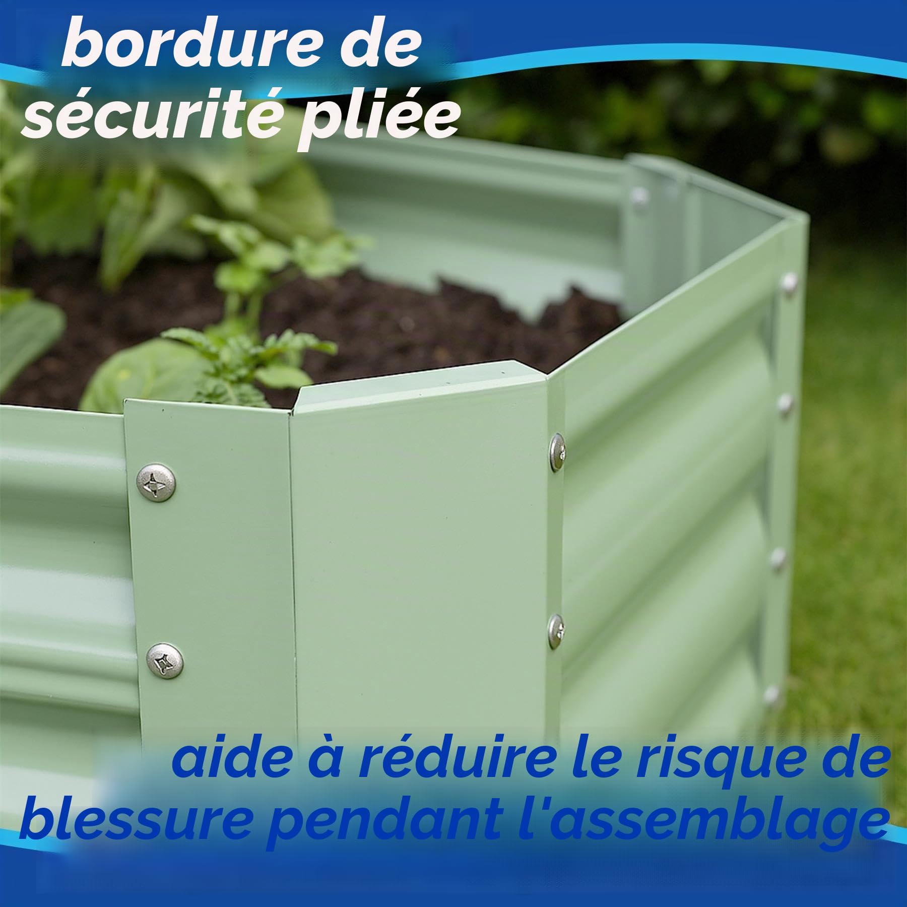 Harbour Housewares 2X Anthracite 120cm x 120cm Carrée Acier Galvanisé Lits de Jardin Surélevés - Grand Extérieur Légume Grandir Planteur Creux Boîte