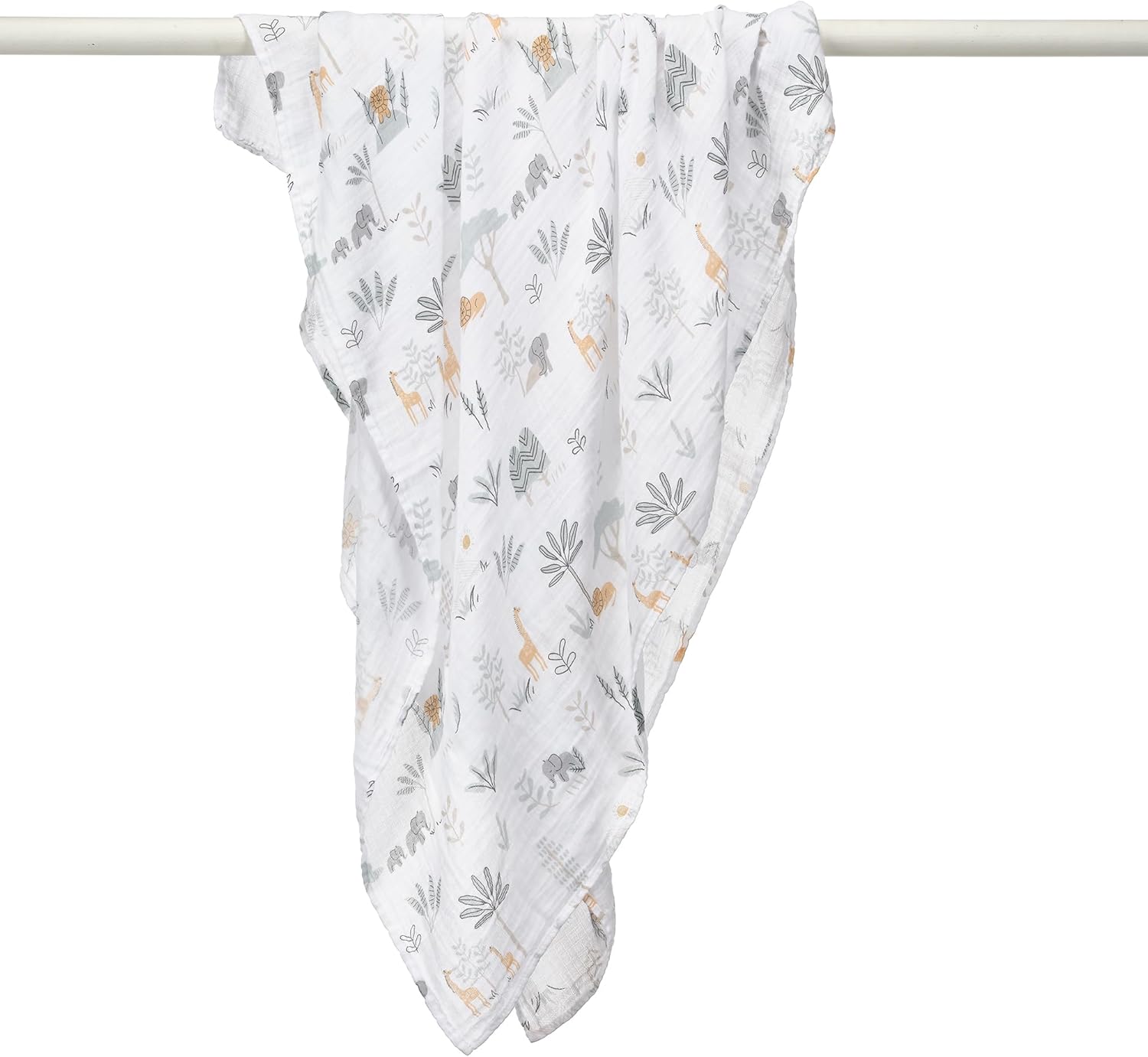Lambs & Ivy Jungle Adventure 2-Pack Cotton Muslin Newborn Baby Swaddle Blankets