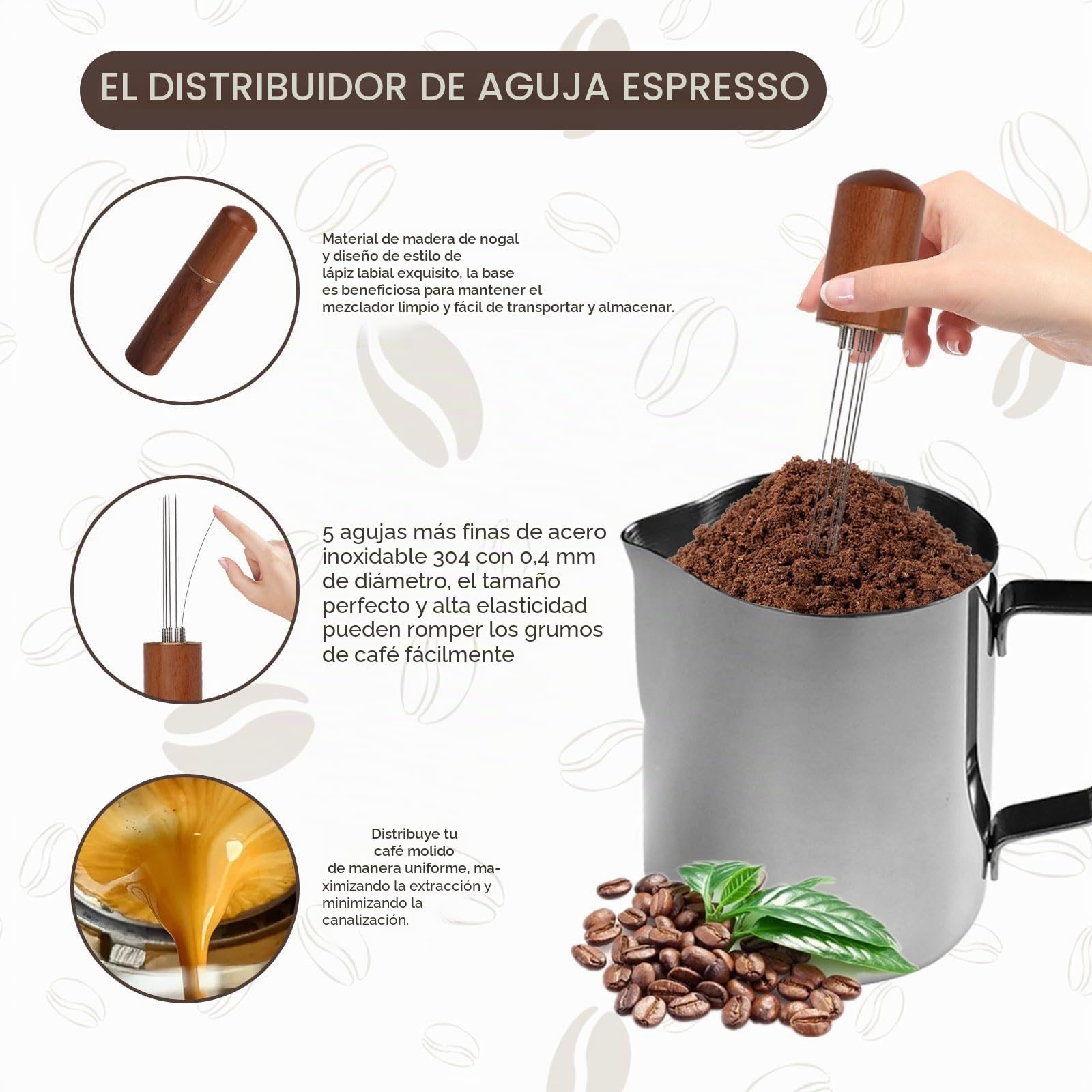 23 Piezas Accesorios Café Espresso, Café Tamper 51mm Prensador de Café, Kit de Accesorios de Barista con 250ml Jarra de Espuma, Alfombrilla para Prensar, Agitador, Bolígrafo de Arte y Toalla