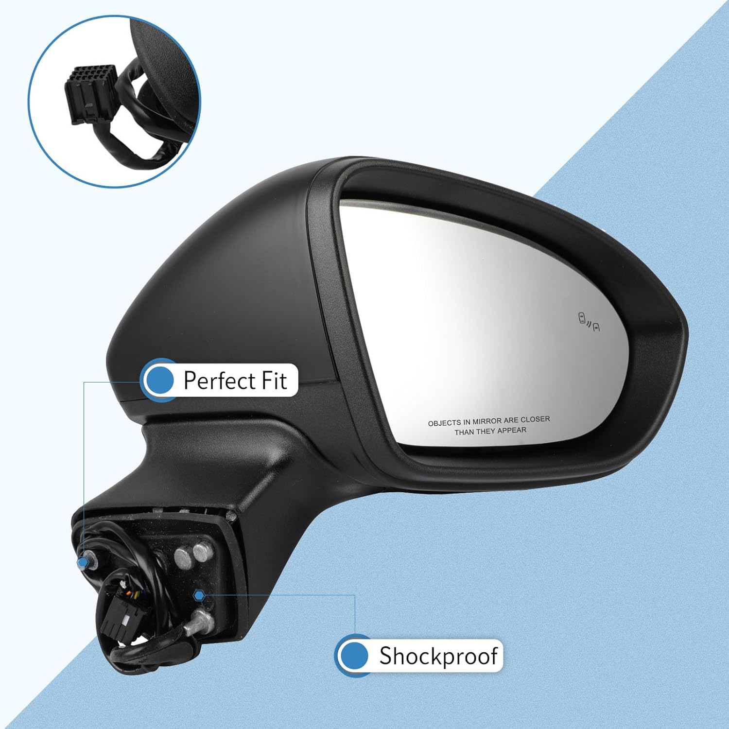 ECCPP Exterior Mirrors Replace with 2016-2019 For Chevy For CRUZE Driver and Passenger Side 39125817-PFM
