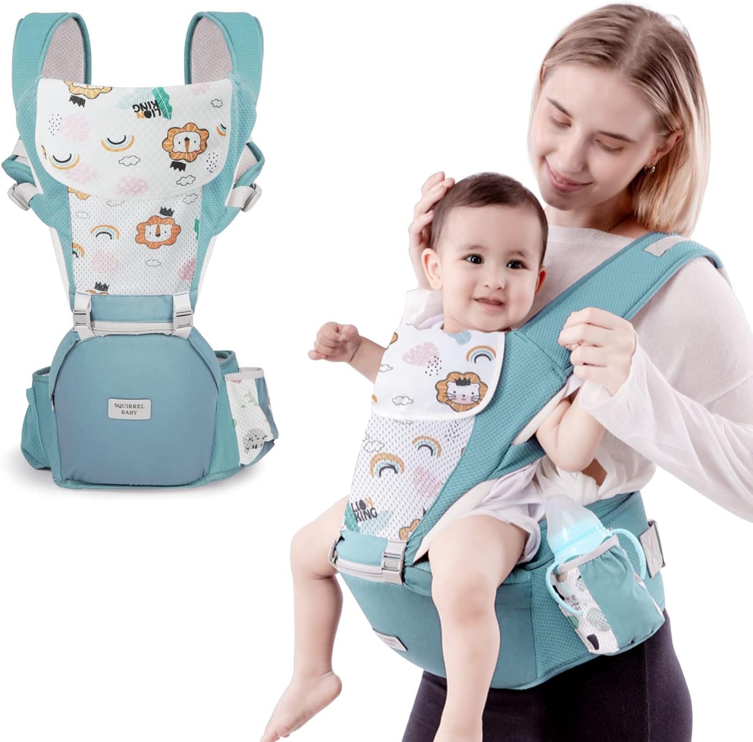 Baby Carrier 6in1 Ergonomic Baby Carrier Backpack with Hip Seat Adjustable Strap Pocket and