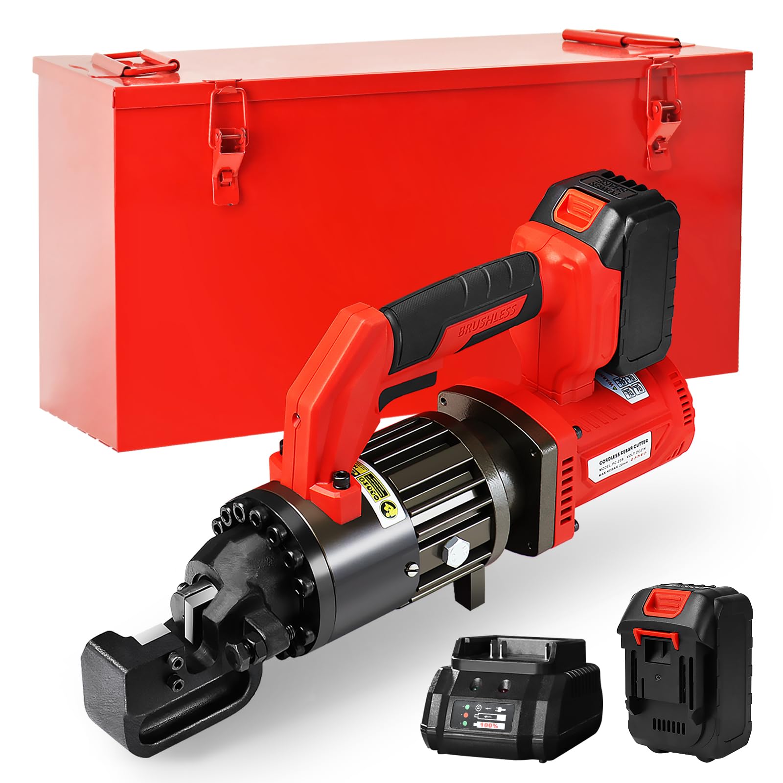 LOSCHEN Cordless Rebar Cutter,Electric Hydraulic Rebar Cutter,Portable Handheld Rebar Cutting Saw,Cutting up from 3/20" (4mm) #3 to 7/8" (22mm) #7