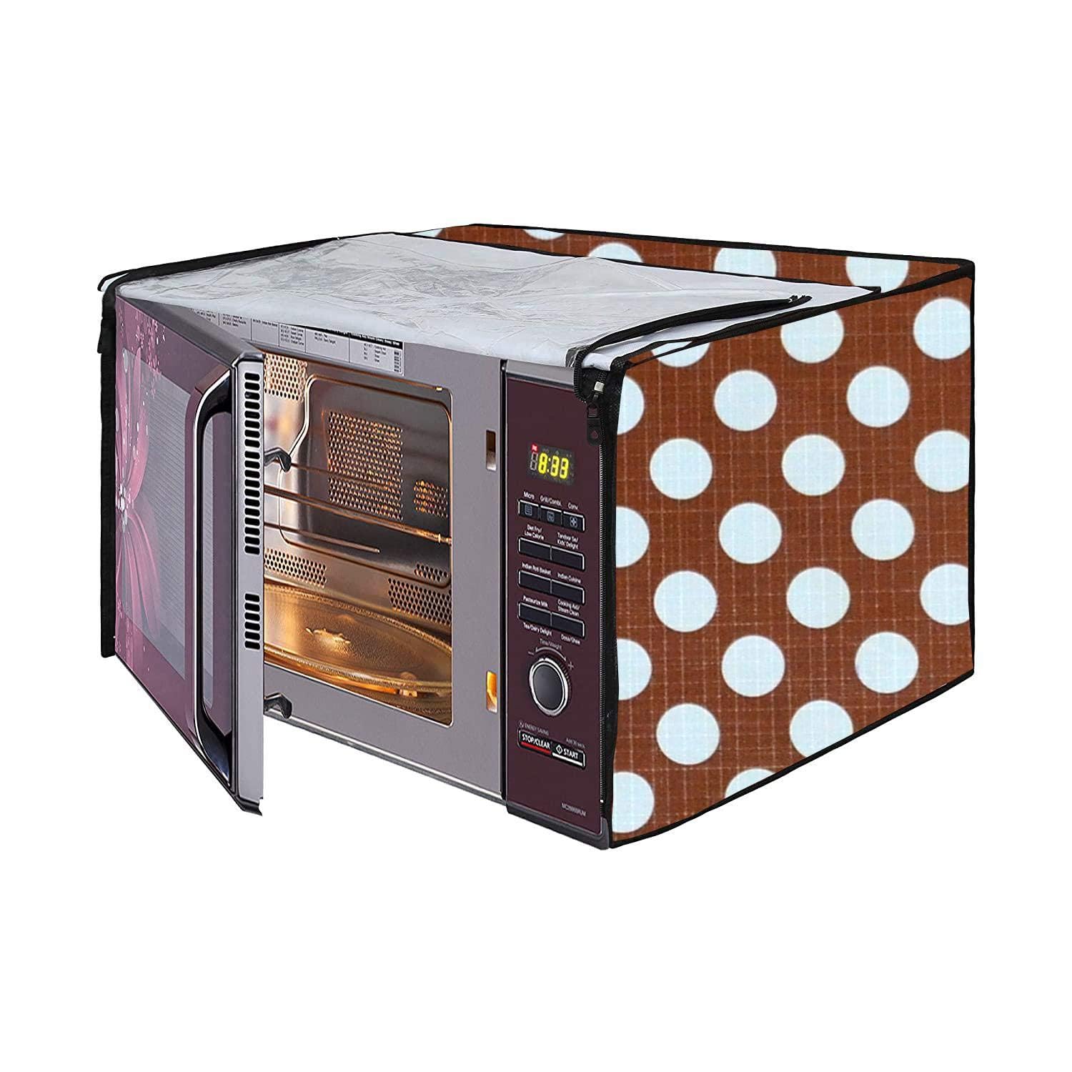 Microwave Oven Cover for LG 21 Litre Convection Waterproof & Dustproof PVC | Heat Resistant, Stainproof & Washable | Decorative Kitchen Appliance Cover (49 cm X 43 cm X 29 cm) pr18