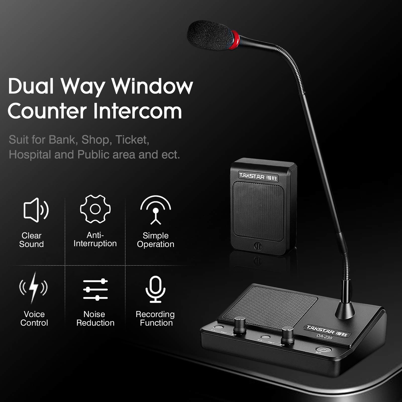 Dual Way Window Intercom System,Security Window Counter Interphone Zero ...