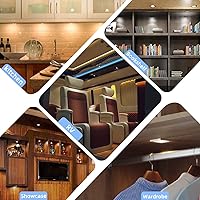 Vista 7 de VST Under Cabinet Mini Panel Lighting 3PCS 3.94inch 12V 2.5W(Total 7.5W) with Wireless Dimmer Switch, Surface Mount Puck Light for Kitchen Van Truck