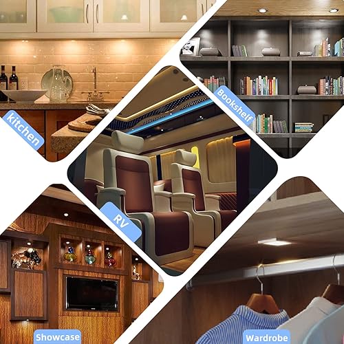 Miniatura 7 de VST Mini panel de iluminación para debajo del gabinete, 3 unidades, 3.94 pulgadas, 12 V, 2.5 W (total 7.5 W) con interruptor de atenuación Paquete