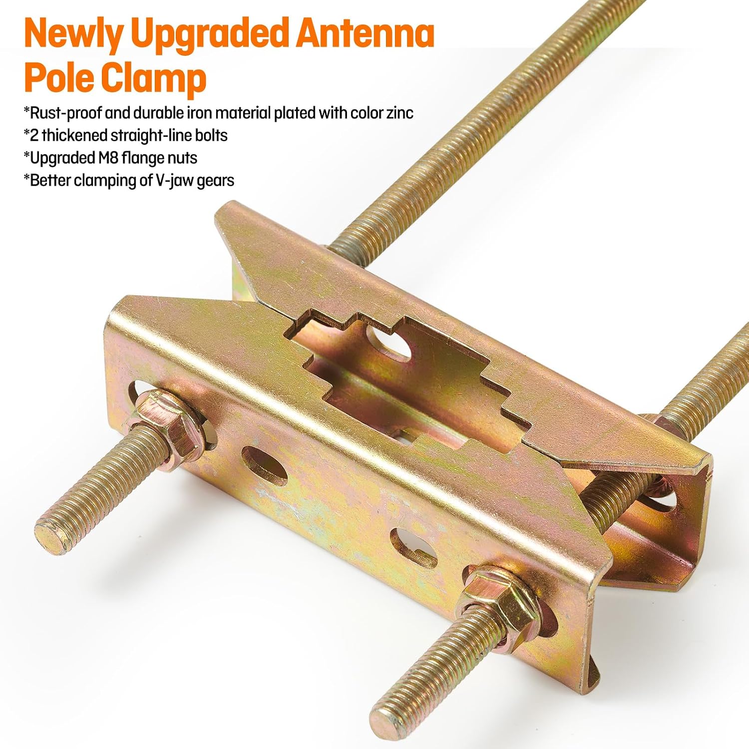 4 Pcs Antenna Mast Clamp TV Satellite Pole Mount Bracket - Heavy Duty Rod to Rod Clamp - Double Pipe Connection Clamp