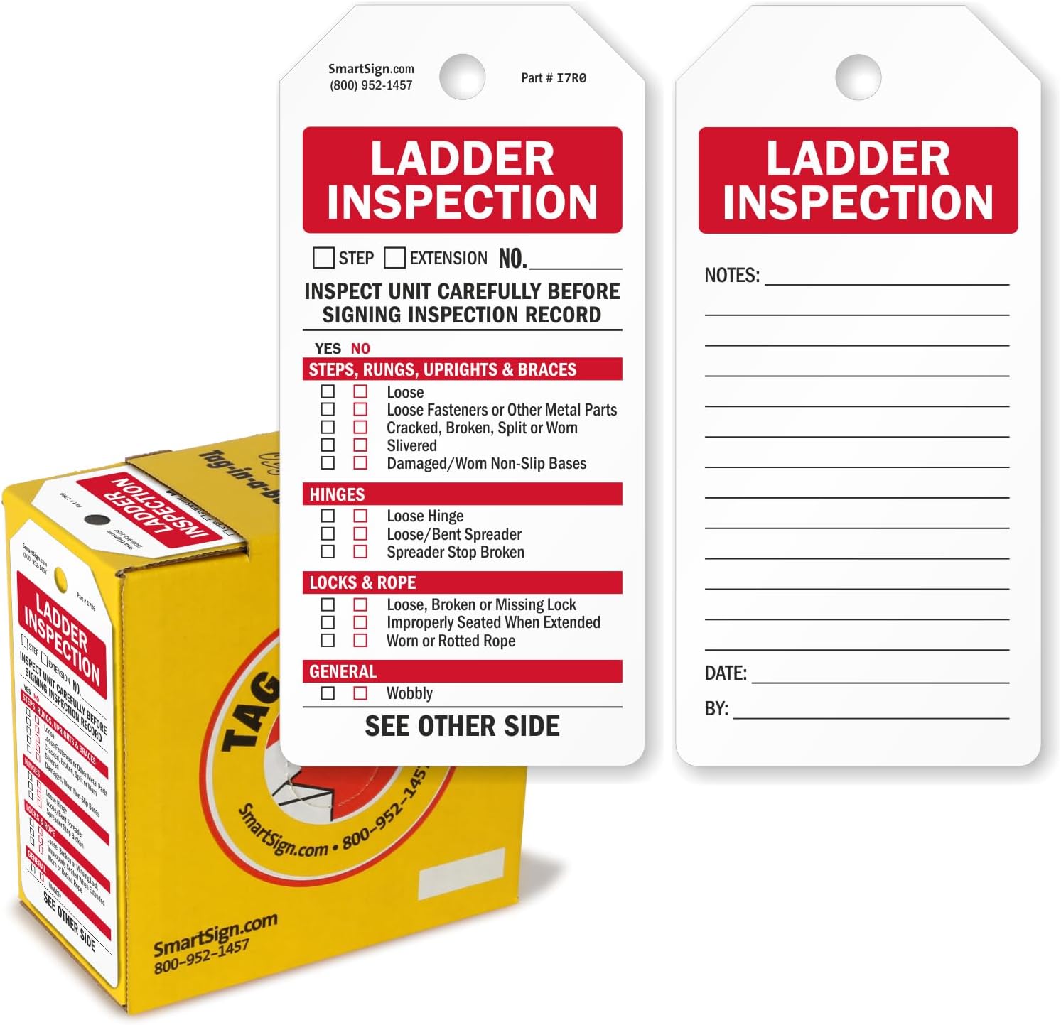 Amazon.com : SmartSign 100-Pack Ladder Inspection Tags with Checklist ...