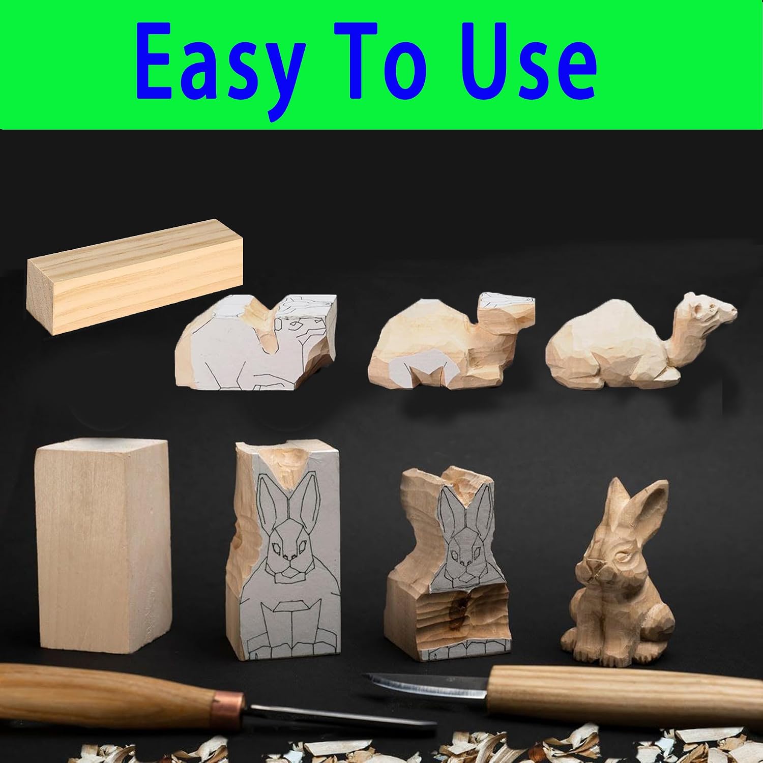 14Pcs Basswood Carving Blocks,3 Sizes Whittling Wood Carving Kit， Basswood for Wood Carving for Beginners Kids and Adults(2x2x2,4x1x1,4x2x2) in