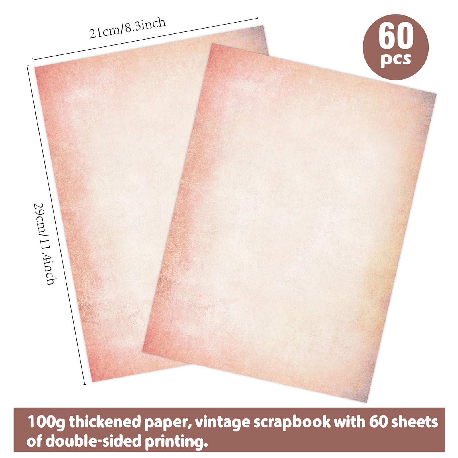 Qpout 60 Sheets Retro Pink Stationery Paper, Pink Letter Paper Cute Writing Paper - Image 2