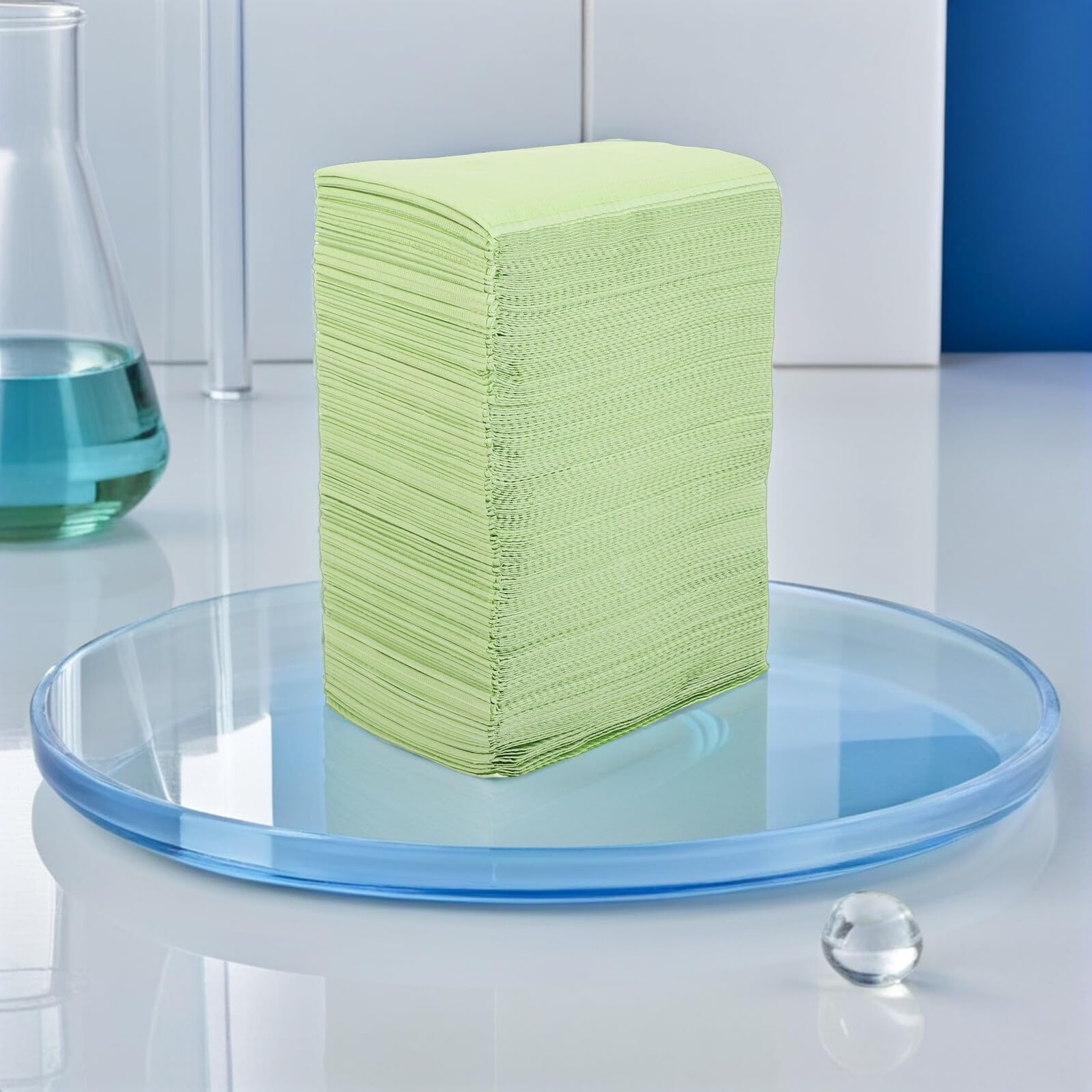 125 Pezzi Bavaglini Monouso in Carta Verde 43X33 CM Tappetino Assorbente per Manicure e Tatuaggi Protezione Igienica per Cliniche Dentali Centri Estetici e Studi Nail Art