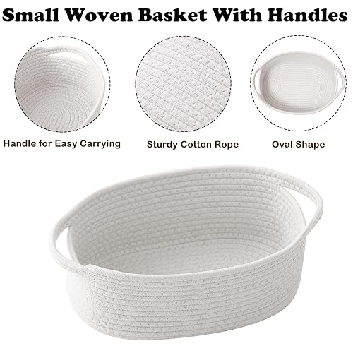 Miniatura 3 de Cesta de regalo con bolsa de regalo y cintas, almacenamiento de estante tejido de cuerda pequeña, cestas para regalos vacías, cumpleaños, baby