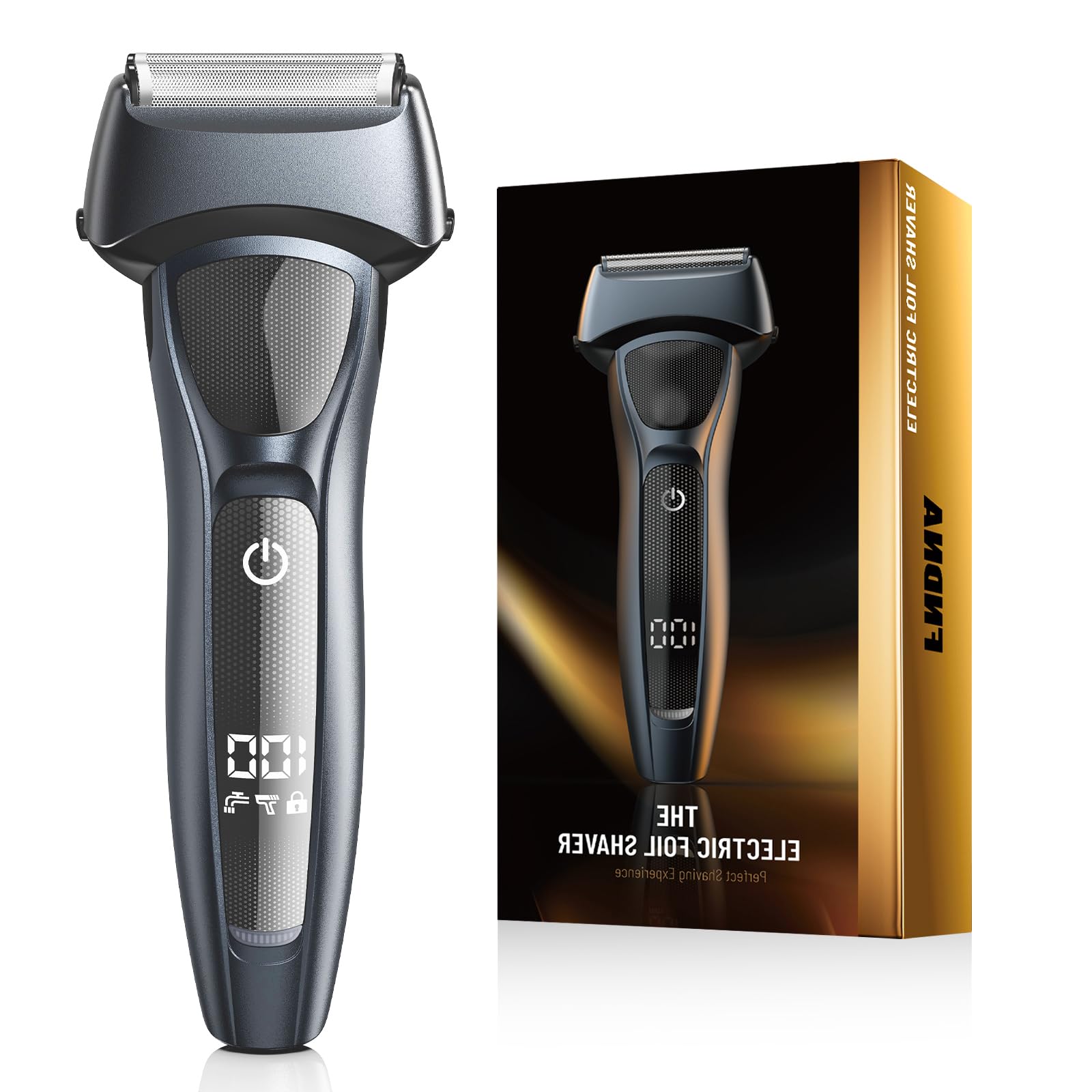 Electric Foil Shavers for Men: Razor for Face- Rechargeable Wet/Dry Waterproof Shaver with LED Display & Fast Charge-Ultra-Thin Razor for Close Shaving