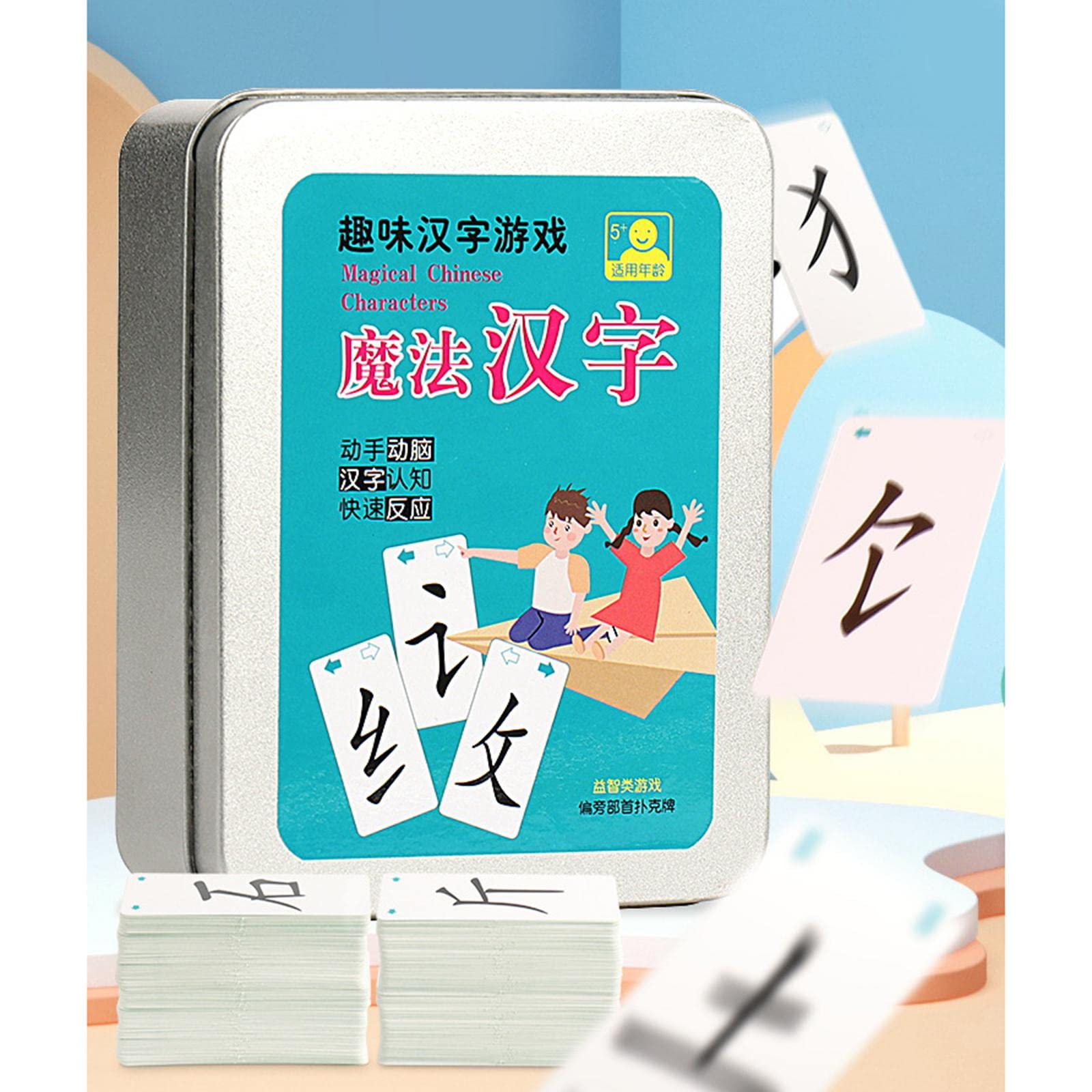 Juego de 10 cartas educativas mágicas para aprender caracteres chinos