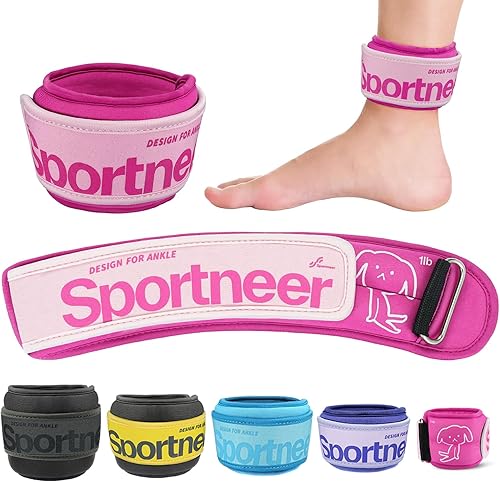 Sportneer Pesas de tobillo de 0.51235 libras, 1 par de pesas de muñeca y pierna para mujeres, hombres, niños y niños con correas ajustables, fuerza