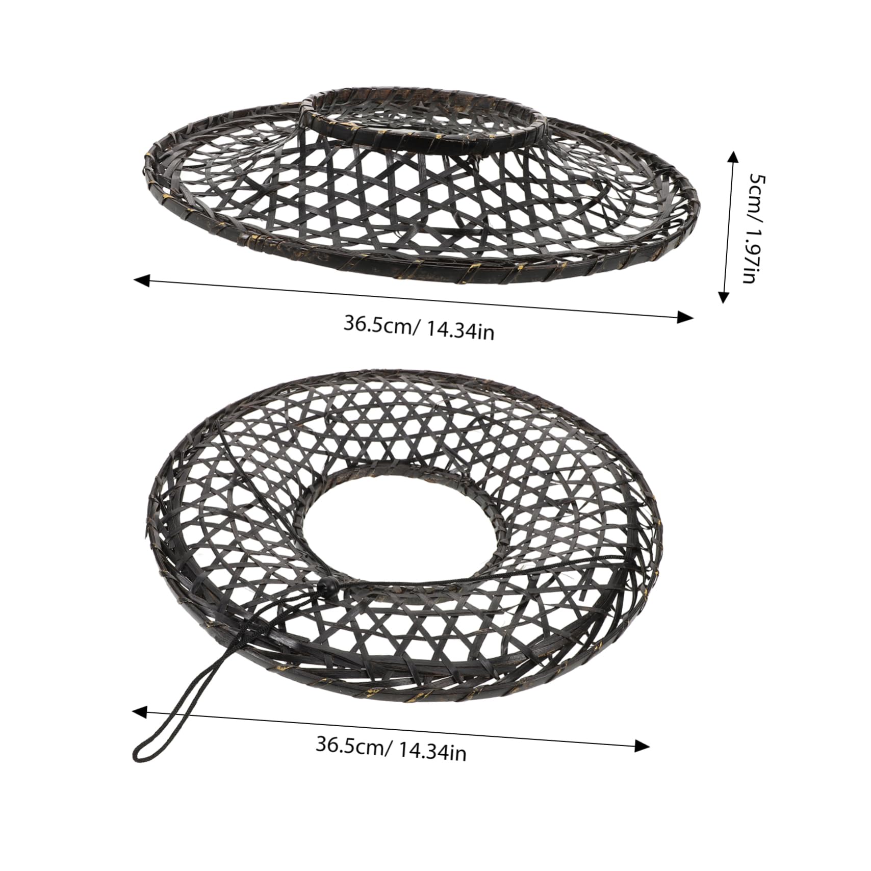 Cabilock Oriental Bamboo Hat Chinese Hollow Woven Traditional Cap for Parties Stage Cosplay