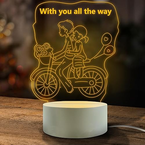 FEBDEY Regalos románticos para novia, lámpara de noche de ilusión 3D, regalo de cumpleaños, aniversario, día de San Valentín para ella de novios,