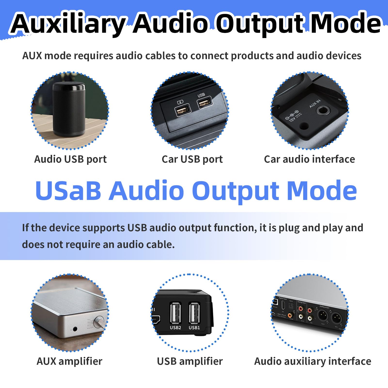 Adaptateur Bluetooth USB 5.0 2-en-1 (émetteur et récepteur), Audio stéréo sans Fil avec Prise Jack 3,5 mm pour TV, PC, Voiture, Enceintes, Casque, Mains Libres, sans Latence