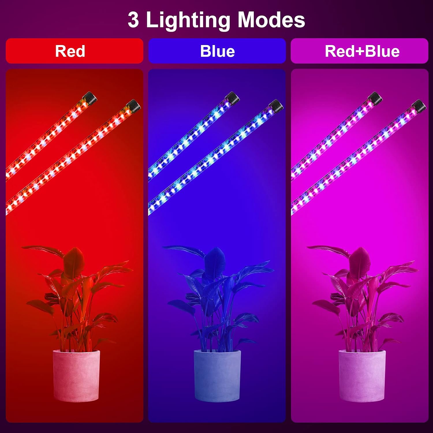 Grow Light for Indoor Plants 18W Double Head Gooseneck Plant Lights
