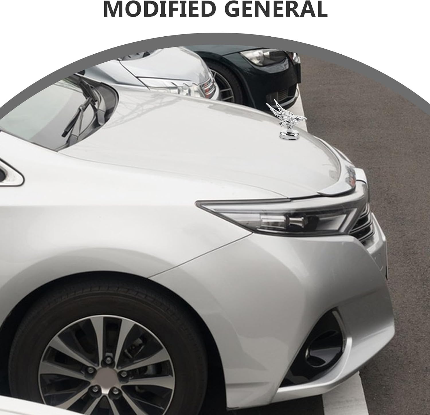 YARNOW Silver Plastic Eagle Car Hood Ornament with Lifelike Design, Easy Installation and Multi-use Vehicle Hood Decoration for Creative Car Exterior Styling