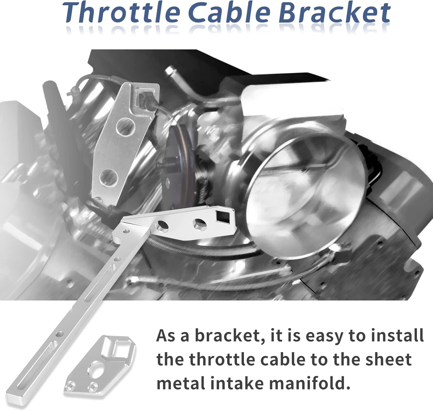 YESHMA Throttle Cable Bracket Compatible with LS LS1 LS2 LS6 Cathedral Port Sheet Metal Intake Manifold Aluminum, Compatible with Chevy 4.8 5.3 5.7 6.0